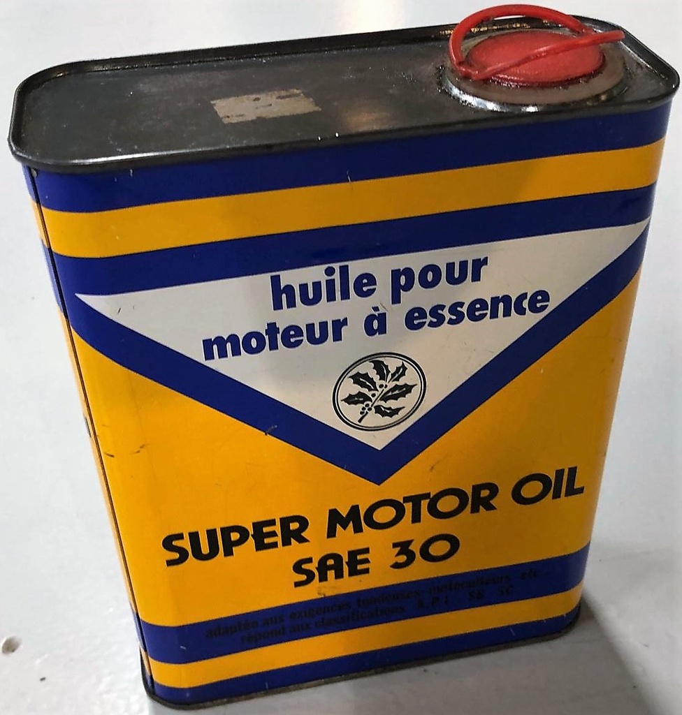 Tin of Super Motor Oil SAE30